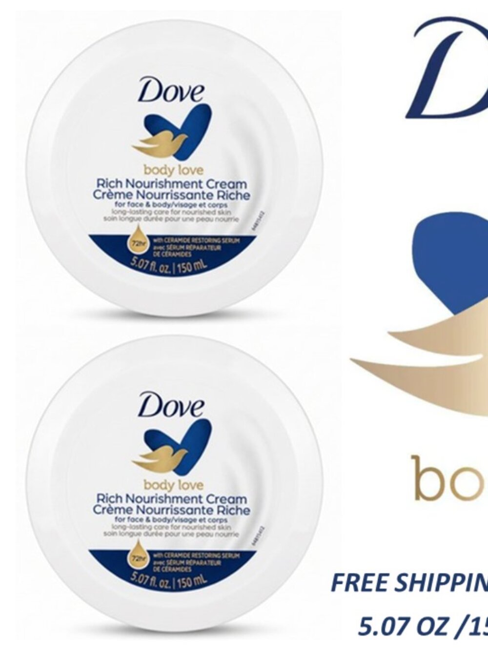 Dove Body Cream Nourishing Skin With Ceramide Restoring Serum (Pack of Four)